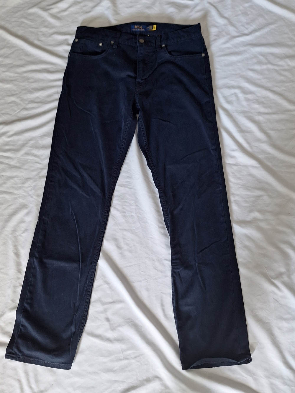 Polo Ralph Lauren Varick Slim Straight Stretch Sateen Mens Pant Size 32/32 Blue